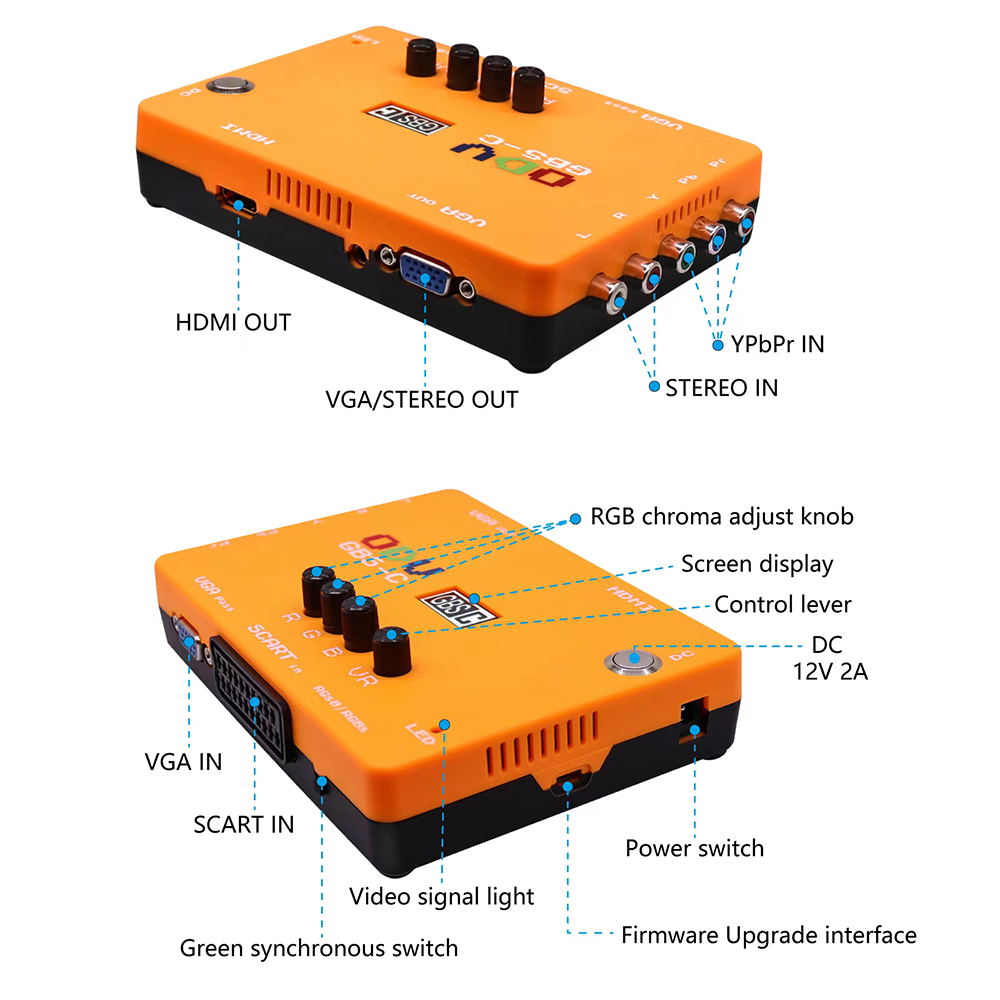 Party Games Playstation - ODV-GBS-C Component/VGA/Scart to VGA/HDMI-Compatible Scan Converter