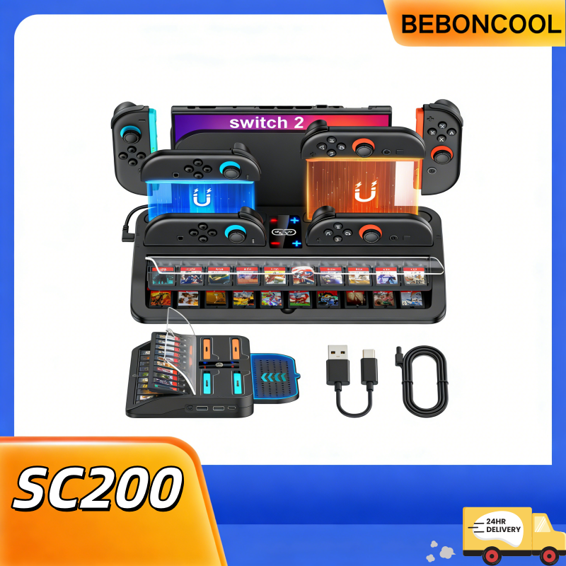 Party Games Nintendo Switch - BEBONCOOL SC200 Switch2 Charging Dock 4-Controller