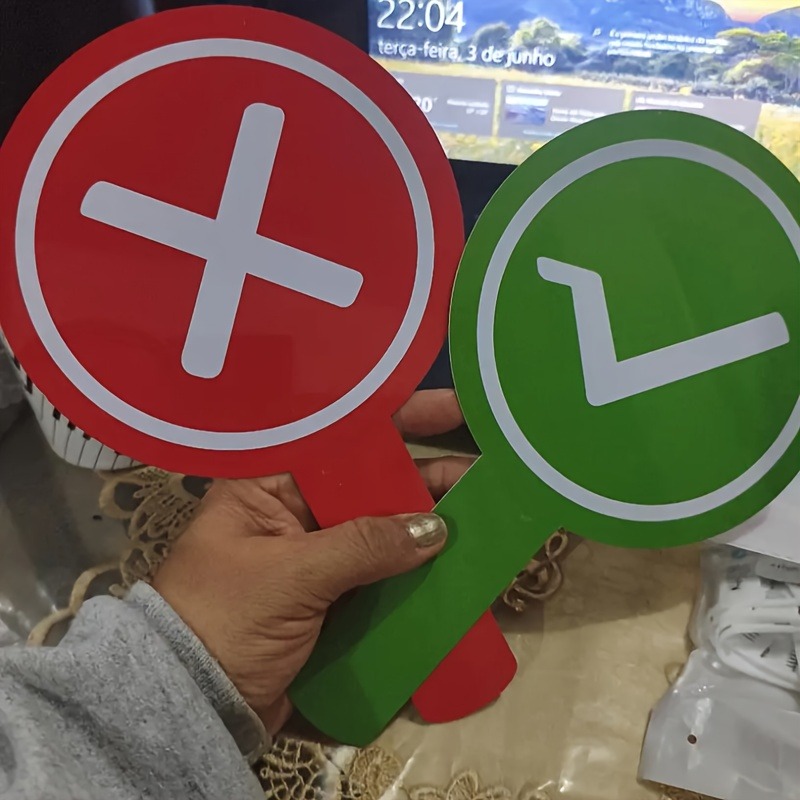 True False Paddles Yes No Sign - Party Games Competition avaliação e preço