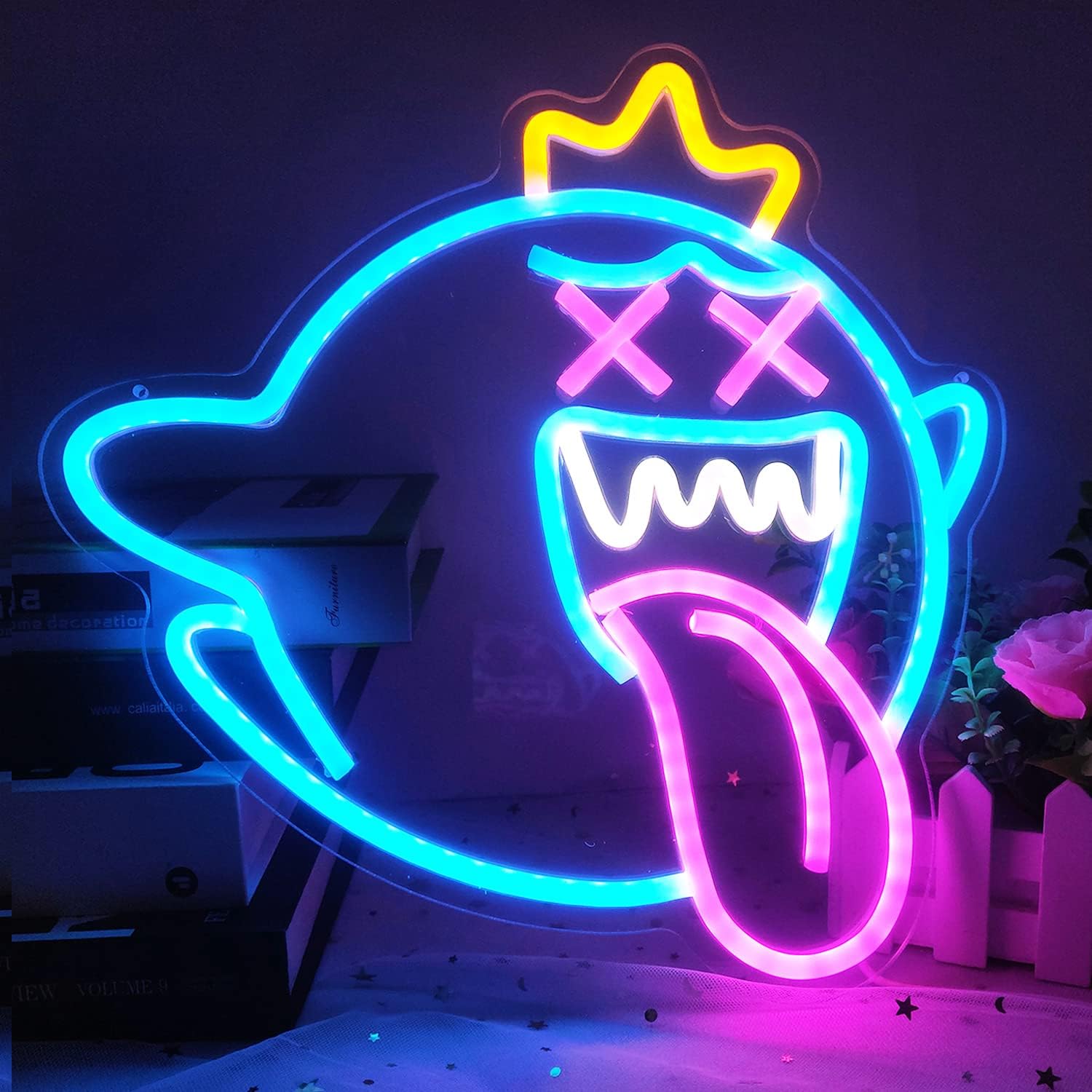King Boo Neon Sign Ghost Led N - Party Games Switch avaliação e preço