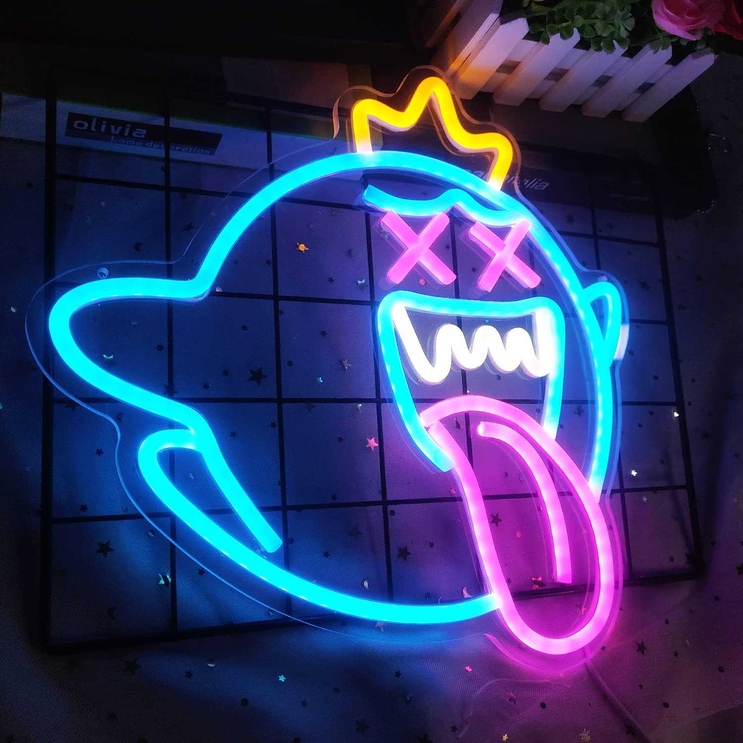 King Boo Neon Sign Ghost Led N - Party Games Switch avaliação e preço