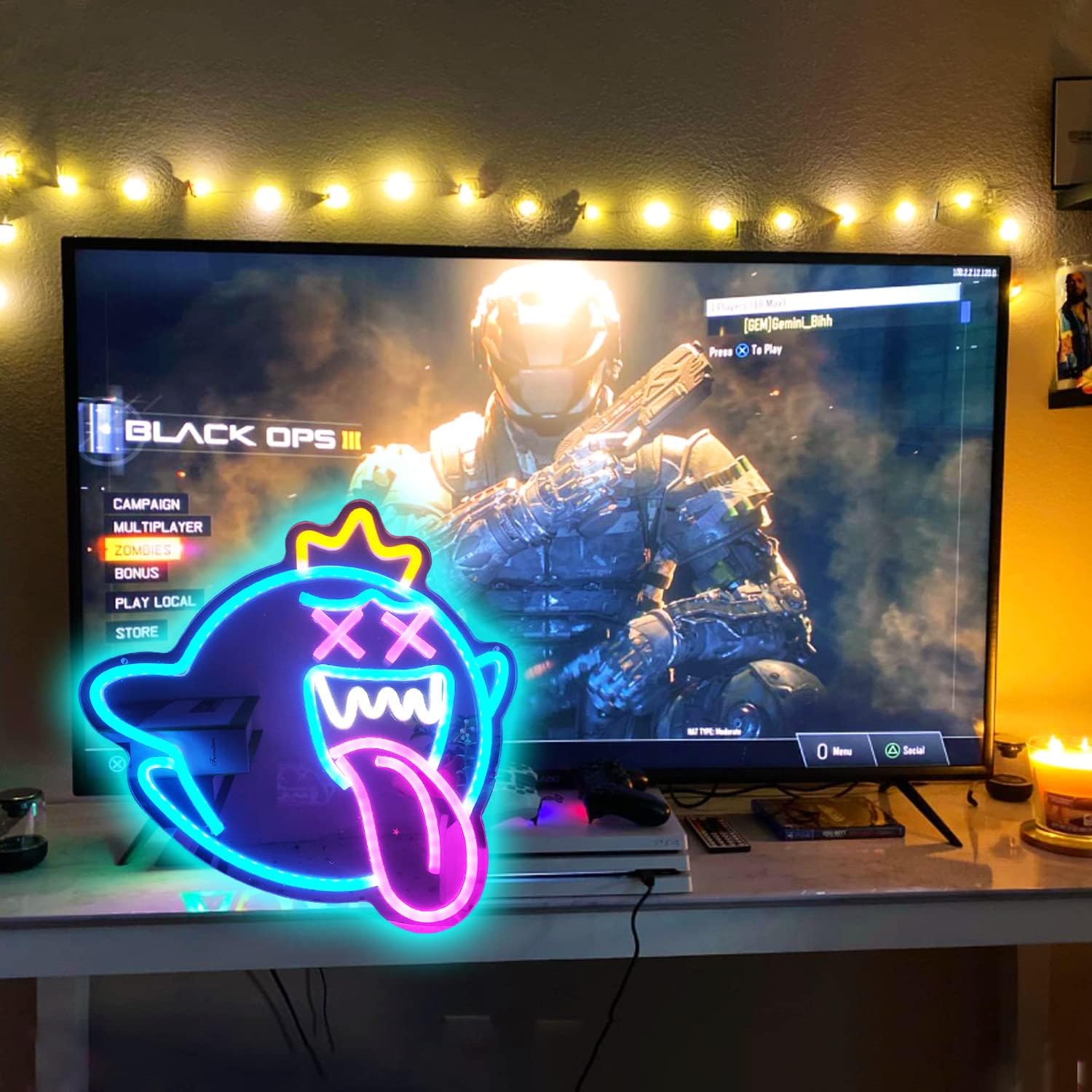King Boo Neon Sign Ghost Led N - Party Games Switch avaliação e preço