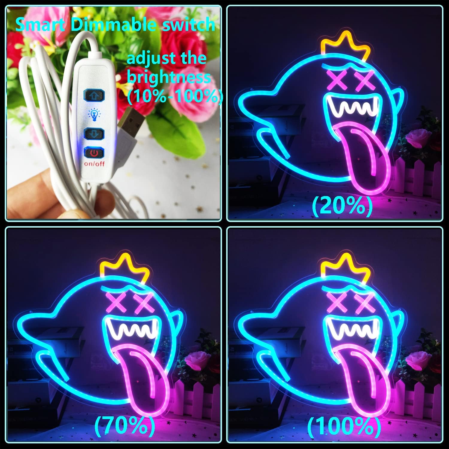 King Boo Neon Sign Ghost Led N - Party Games Switch avaliação e preço