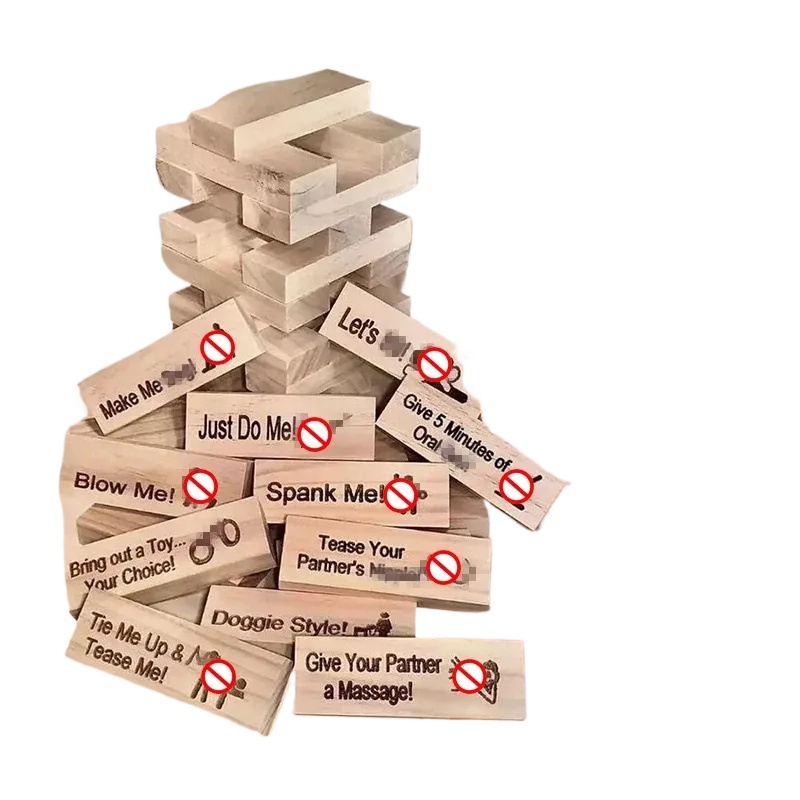 48 PCS Block Tower Game Couple - Party Games Ideas For Adults avaliação e preço