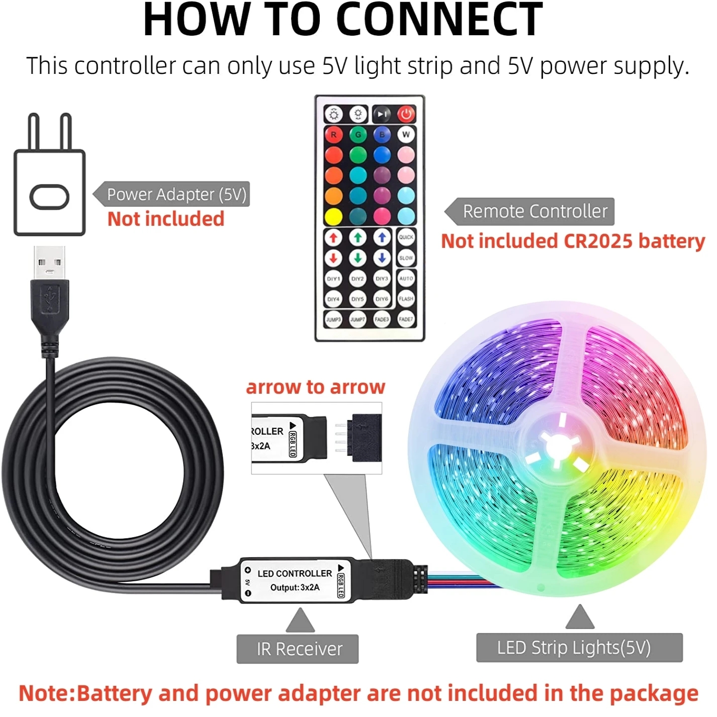 USB LED Strip Lights with 44 K - Party Games Switch avaliação e preço