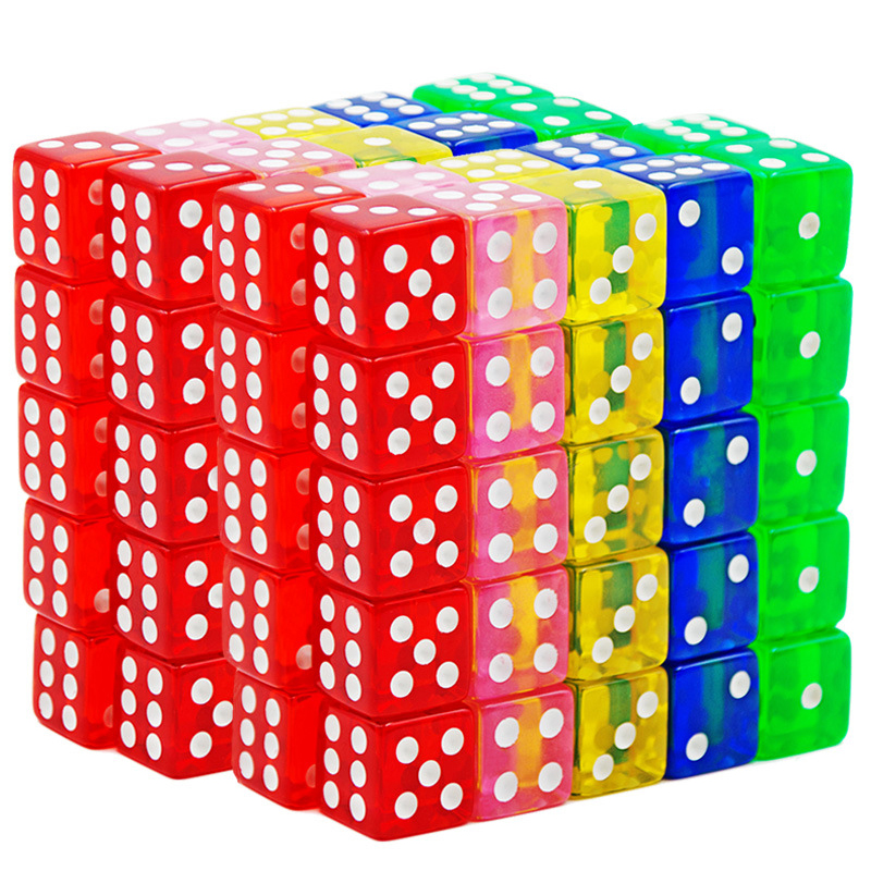 10PCS Transparent Colored Dice - Party Games Juego avaliação e preço
