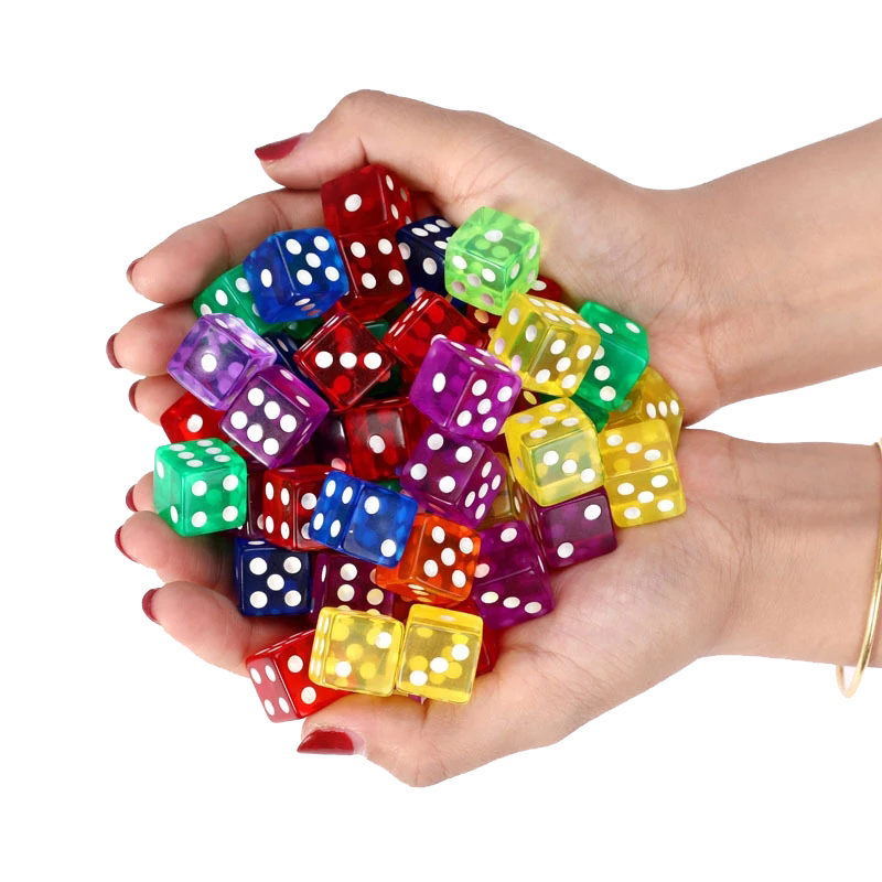 10PCS Transparent Colored Dice - Party Games Juego avaliação e preço