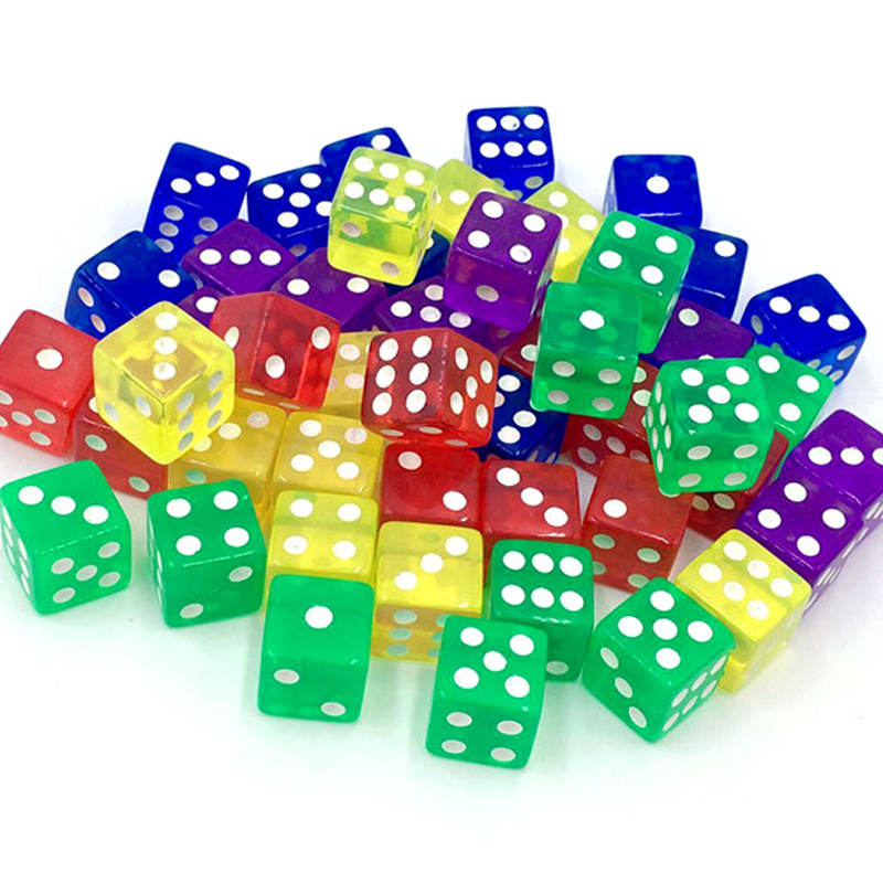 10PCS Transparent Colored Dice - Party Games Juego avaliação e preço