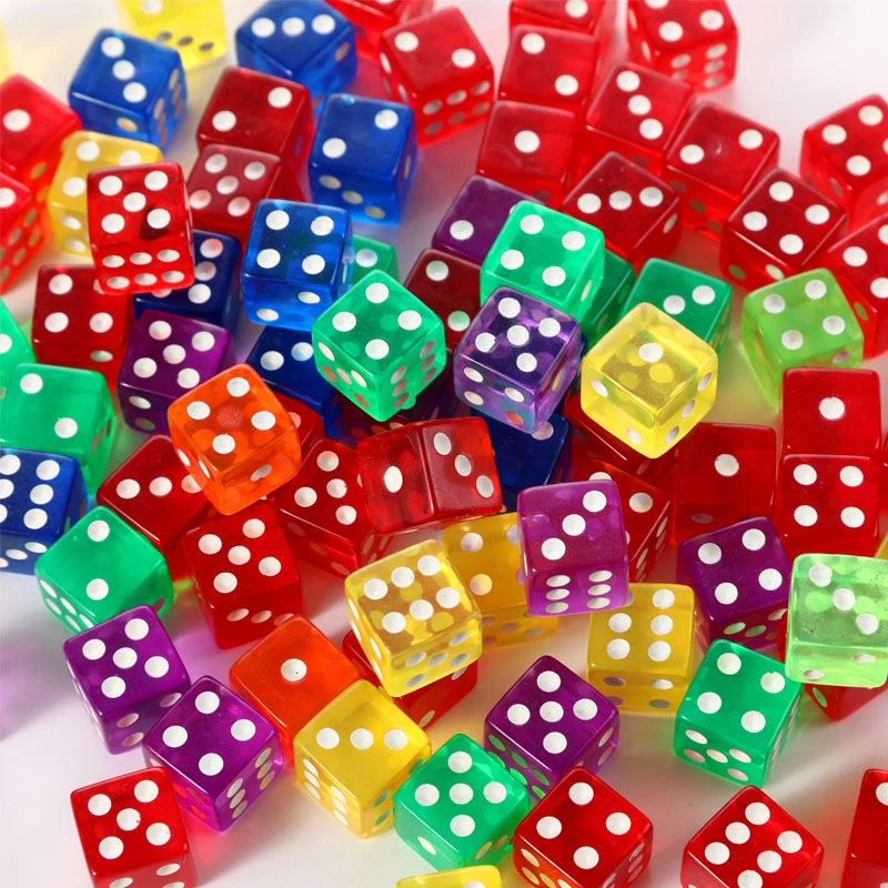 10PCS Transparent Colored Dice - Party Games Juego avaliação e preço
