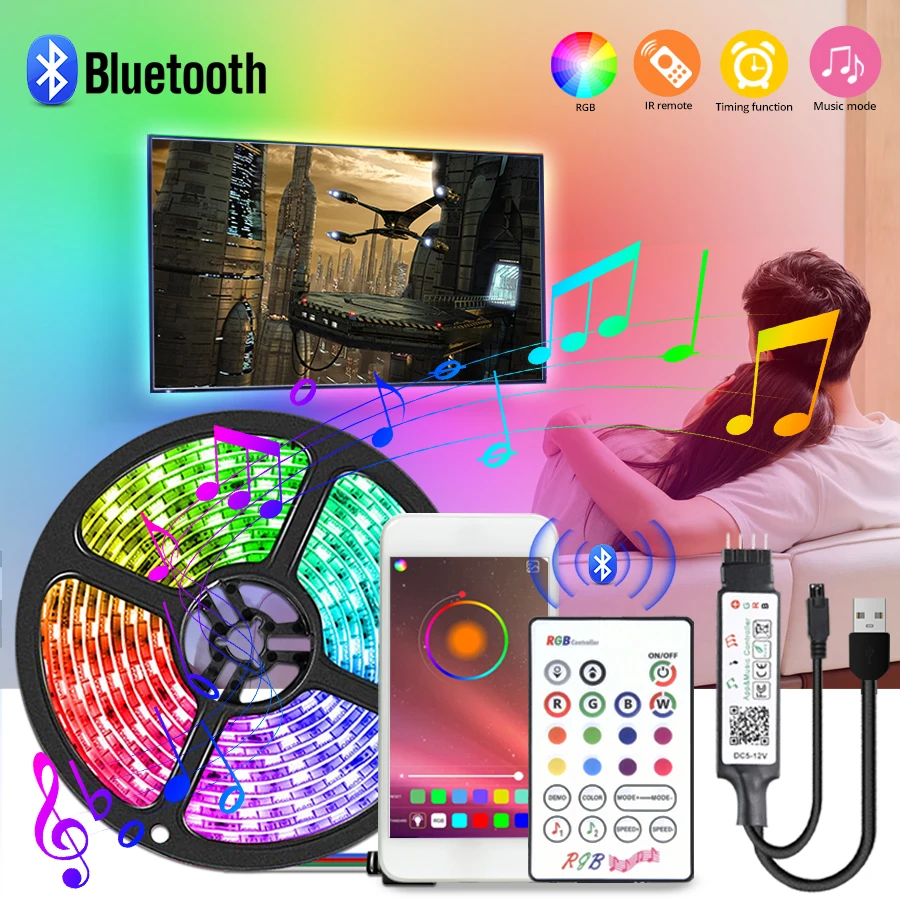 5M Bluetooth 5V USB LED Strip  - Party Games Switch avaliação e preço