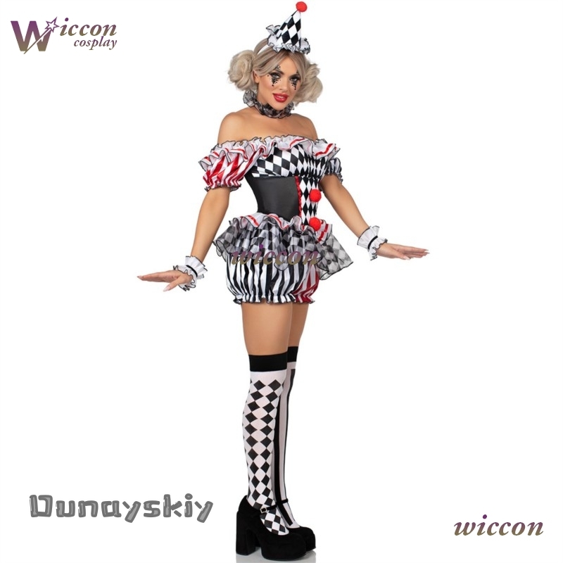 Women Clown Cosplay Costume Ci - Party Games Online avaliação e preço