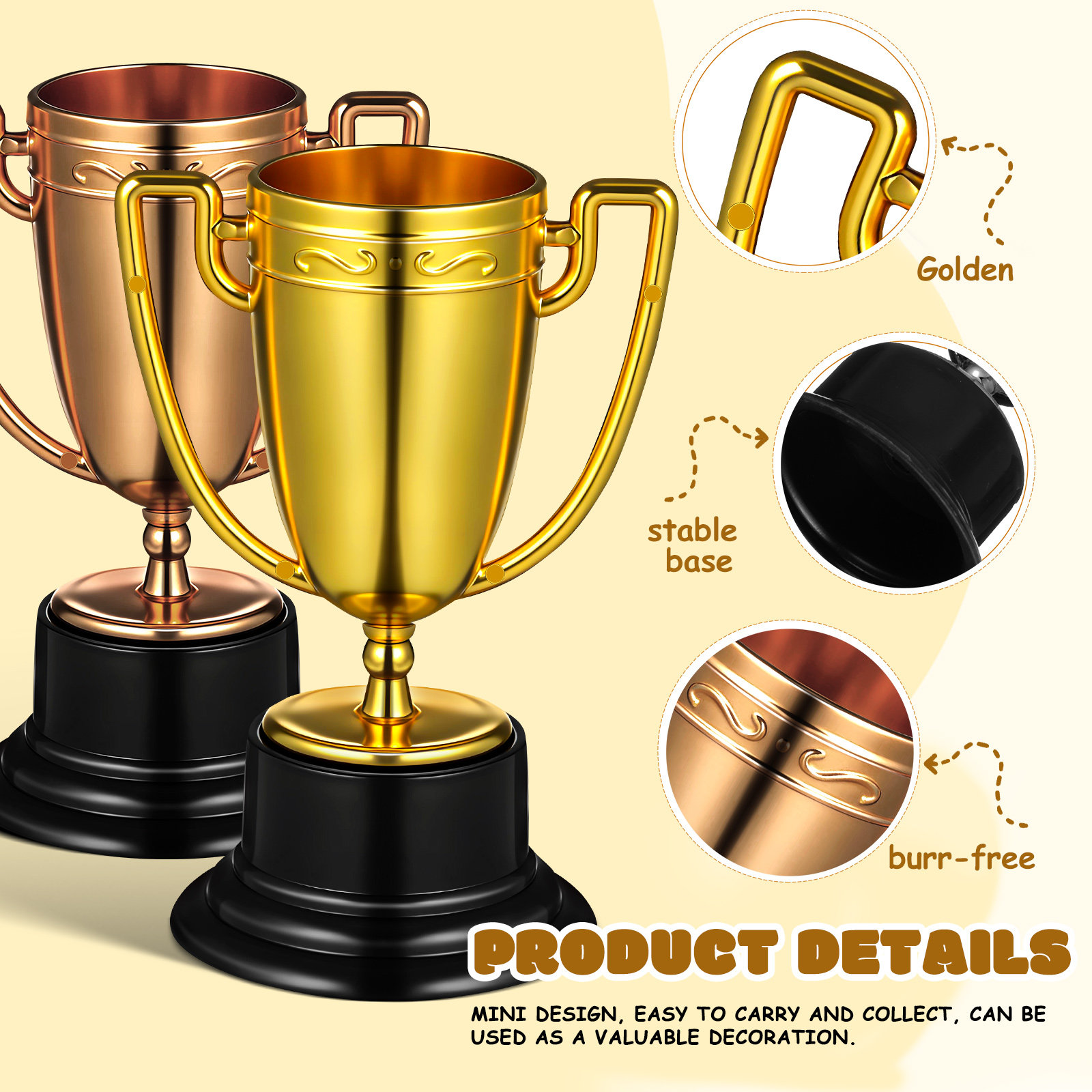 3Pcs Trophy Award Kids Small S - Party Games Competition avaliação e preço