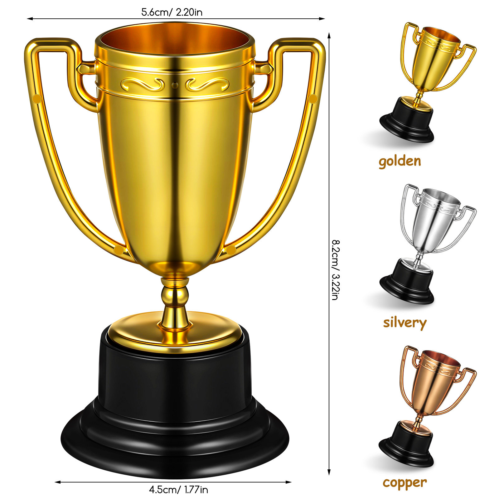3Pcs Trophy Award Kids Small S - Party Games Competition avaliação e preço