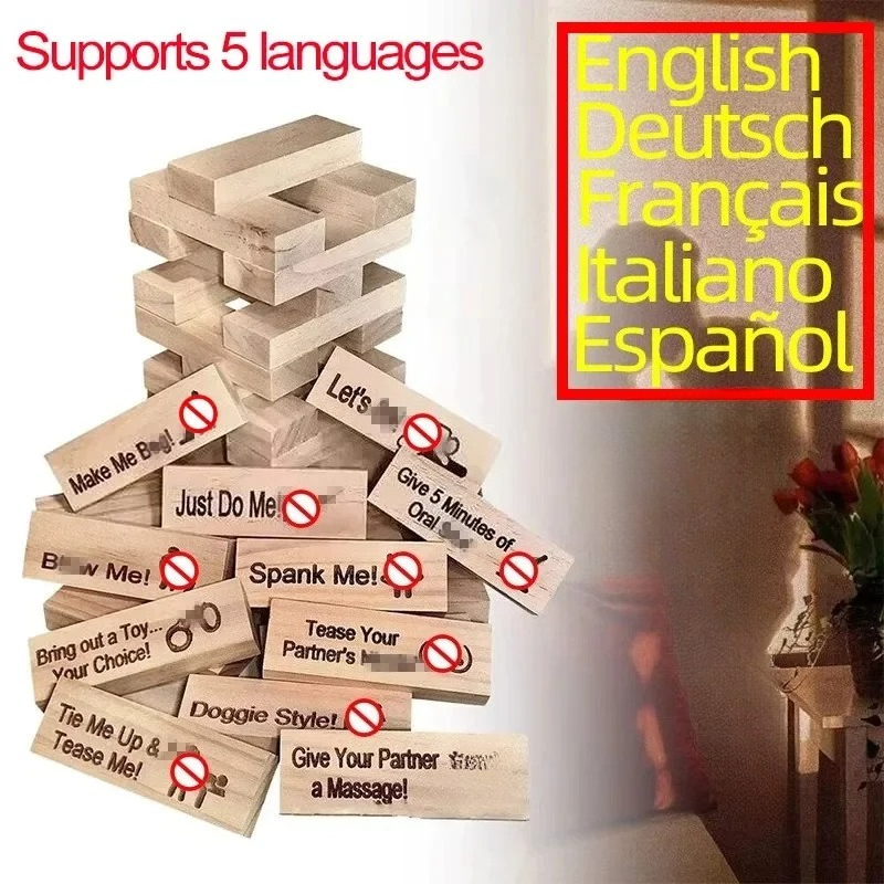 48 PCS Block Tower Game Couple - Party Games Ideas For Adults avaliação e preço